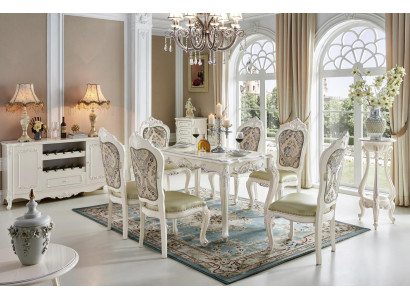 Barock Esstisch Tisch Gruppe Esszimmer Wohnzimmer Garnitur Echtholz Tische