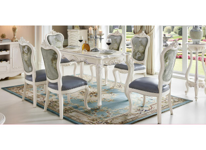 Klassischer Antik Stil Stuhl Echtholz  Textil Sessel Club Sitz Design Lounge