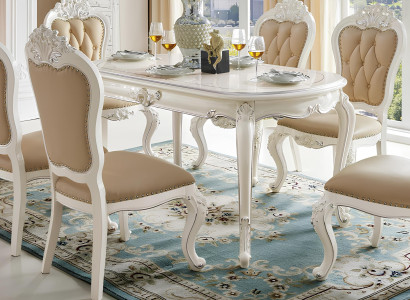 Barock Antik Stil Esszimmer Set Echtholz Klassische 4x Stühle Stuhl