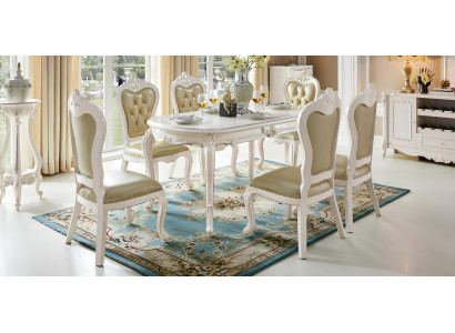 Barock Antik Stil Esstisch Tisch Echtes Echtholz Klassische Designer Tische