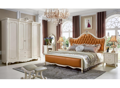 Schlafzimmer Set Bett 2x Nachttisch Konsole Betten Doppel Hotel Polster 6 tlg.