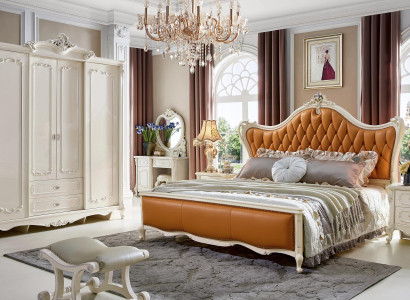 Schlafzimmer Set Bett 2x Nachttisch Konsole Betten Doppel Hotel Polster 6 tlg.