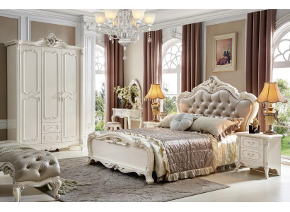Klassisches Chesterfield Rokoko Barock Stil Betten Echtholz Doppel Bett Antik