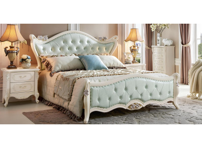 klassisches Bett Doppelbetten 180x200 Barock Rokoko Betten Gestell Echtholz