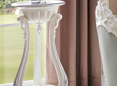 Ständer Blumen Luxus Klasse Echtholz Handarbeit Barock Rokoko Blumenständer