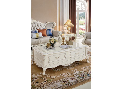 Barock Rokoko Couchtisch Klassischer Tisch Wohnzimmer Echtholz Couchtische