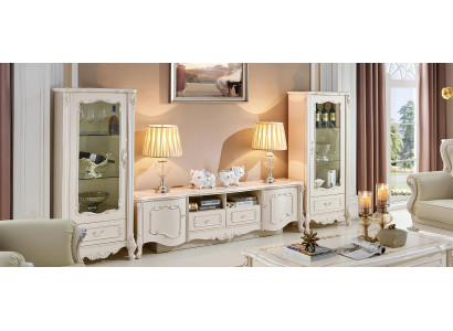 Vitrine Schrank Vitrinen Wohnzimmer Schau Schränke Design Barock Rokoko Echtholz