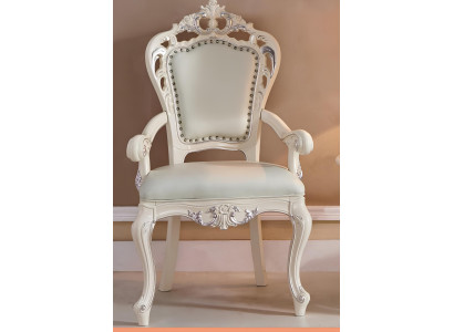 Luxus 1x Stuhl Echtholz Küchenstühle Wohnzimmerstuhl Polsterstuhl Armlehne