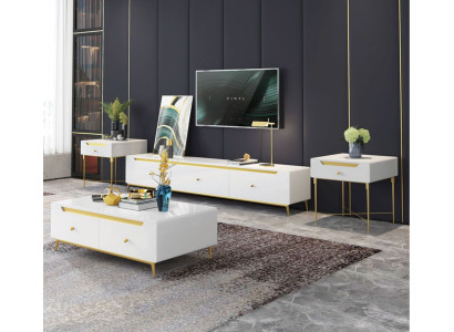 Anrichte Low Board Side Schrank Wohn Zimmer Sideboard Couchtisch 4tlg. Set Neu