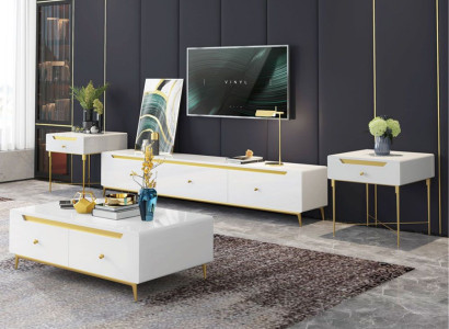 Anrichte Low Board Side Schrank Wohn Zimmer Sideboard Couchtisch 4tlg. Set Neu