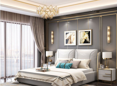 Schlafzimmer 3tlg. Set Bett 2x Nachttisch Konsole Betten Doppel Hotel Polster