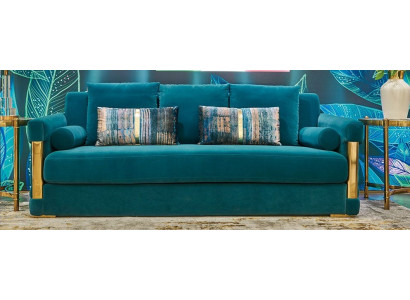 Sofa 3 Sitzer Wohnlandschaft Sofas Polster Garnitur Textil Edelstahl Dreisitzer