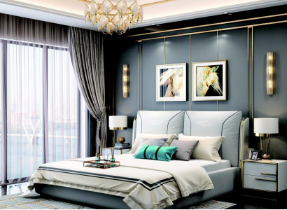 Polsterbett Doppelbett Designer Bett Ehebett Schlafzimmer Lederbett Neu Betten