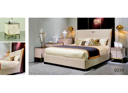 Bett 2x Nachttisch 3tlg. Schlafzimmer Set Betten Luxus 180x200 Bettgestell Möbel