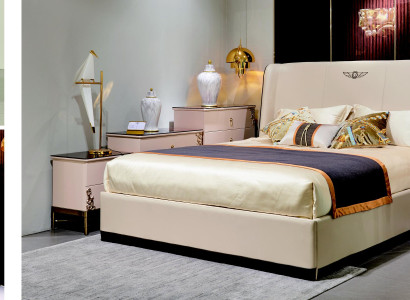 Bett 2x Nachttisch 3tlg. Schlafzimmer Set Betten Luxus 180x200 Bettgestell Möbel