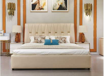 Design Doppelbett Betten Polster Ehe Doppelbetten Bett 180x200cm Lederbett Luxus