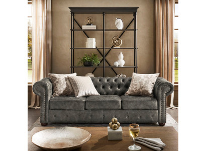 jvmoebel ®  Leder Sofa Couch - Design Polster Dreisitzer Couch Garnitur Braun