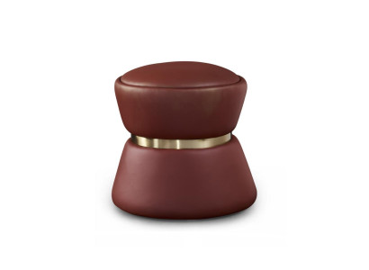 Hocker Polsterhocker Fuß Ablage Möbel Wohnen Sitzbänke Sitz Leder Grau Design