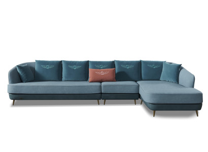 Sofa Ecksofa L Form Wohnlandschaft Designer Couch Polster Sitz Garnitur Textil