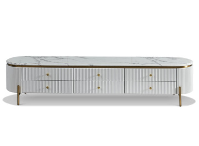 Holz Sideboard in Natur mit Edelstahl – modernes Design