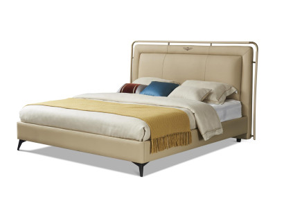 Klassische Luxus Betten Polster Leder Textil Hochwertiges Schlafzimmer Bett Neu