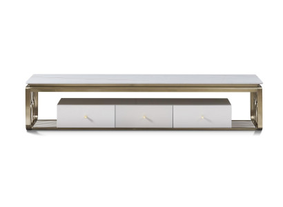 Holz Sideboard in Natur mit Edelstahl, modernes Design