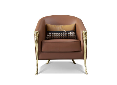 Luxus Stuhl Polster Cocktail Relax Lounge Club Design Design Sessel Braun Neu