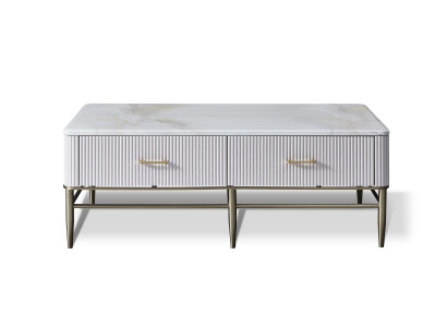 Holz Couchtisch in Natur mit Edelstahl, modernes Design