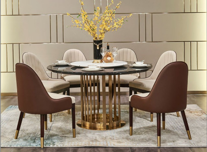 Runder Tisch  Esstisch Runde Tische Designer Edelstahl Designer Möbel Esszimmer