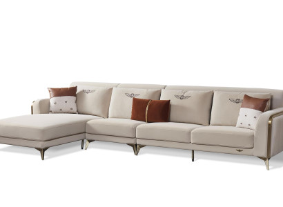 Ecksofa Grau Stoff L Form Sofa Couch Design Couch Polster Textil Modern Garnitur