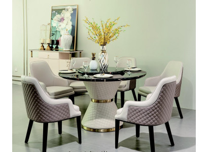 Esszimmer Design Möbel Stuhlgruppe Tisch 4 Lehn Stühle Set Garnitur Neu 5 tlg.