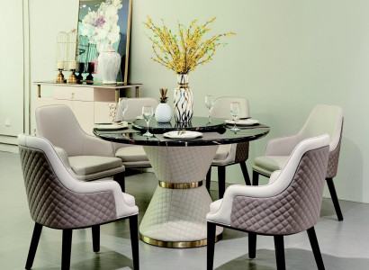 Runder Esstisch Rund Tisch Wohnzimmer Küche 130cm Luxus Leder Runde Tische Neu