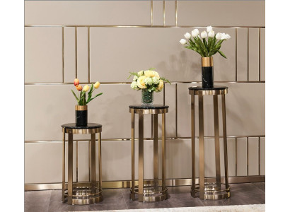 Ständer Blumenständer Blumen Stand Ablage Edelstahl Blumentopfständer 3tlg. Set