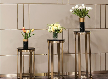 Ständer Blumenständer Blumen Stand Ablage Edelstahl Blumentopfständer 3tlg. Set