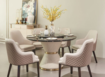 Tisch Stuhl Set Esszimmer Garnitur Essgarnitur Tisch Runder Esstisch 7tlg. Sets