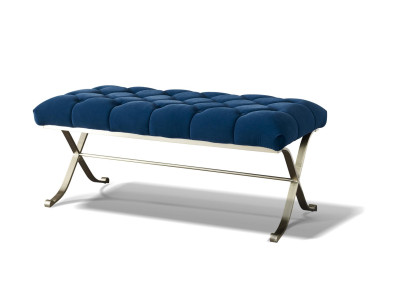 Hocker Polsterhocker Fuß Ablage Möbel Wohnen Sitzbänke Sitz Textil Chesterfield