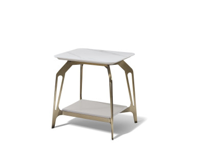 Edelstahl Beistelltisch modern, silberfarben, robust, zeitlos