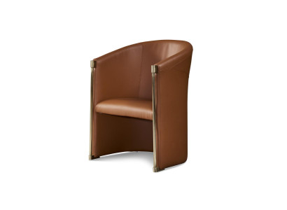 Design Sessel 1 Sitzer Leder Textil Luxus Braun Sessel Fernseh Einsitzer Neu