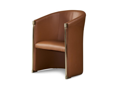 Design Sessel 1 Sitzer Leder Textil Luxus Braun Sessel Fernseh Einsitzer Neu