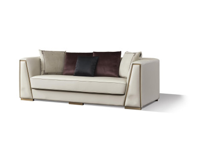 Leder Chesterfield-Sofa in Braun modern