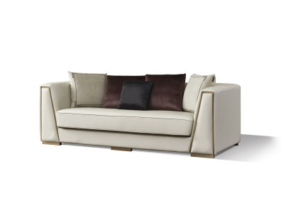 Leder-Sofa 3-Sitzer in modernem Design in Schwarz