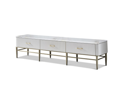 Holz Sideboard in Natur mit Edelstahl, modernes Design