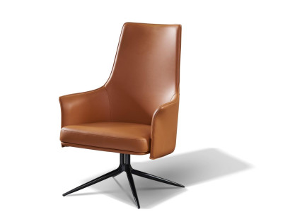 Sessel Design Couch Sofa Relax Leder Lounge Club Polster Sitzer Luxus Orange Neu