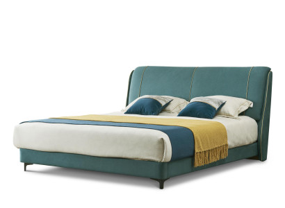 Luxus Schlafzimmer Bett Doppel Design Polster Betten Möbel Schlaf Hotel Turkis