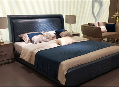 Klassische Polster Leder Velvet Doppel Bett Luxus Design Betten Doppel Ehe Neu