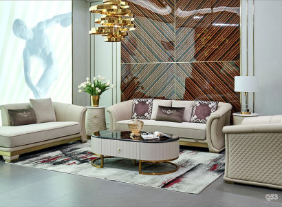 Design Sofagarnitur Couch Couchtisch Sofa 6tlg. Wohnzimmer Set Beistelltisch Neu