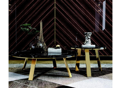 Glas-Couchtisch mit Edelstahl in modernem Design