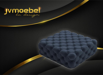 Klassischer Chesterfield Design Luxus Hocker Textil Fußhocker Ottomane 120x120