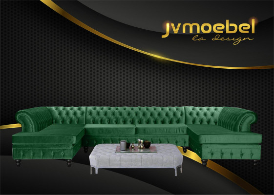 Modern Design Luxus Couchtisch Textil Chesterfield Wohnzimmertisch Couchtische