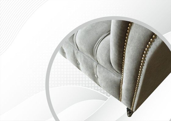 Sessel Couch Polster Sofa Textil Chesterfield Couchen 1,5 Sitzer Einsitzer Grau